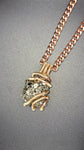 " Mansa's Fortune" Golden Peruvian Pyrite Amulet w/ 10 mm Cuban Link Chain