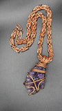 "Divine Alignment" Uruguayan Amethyst Cluster Amulet w/ Byzantine Chain