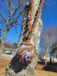 Golden Elestial Amethyst Amulet Chain