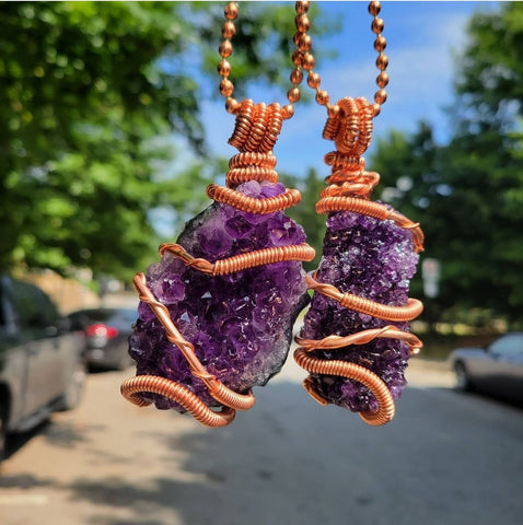 Amethyst hotsell cluster pendant